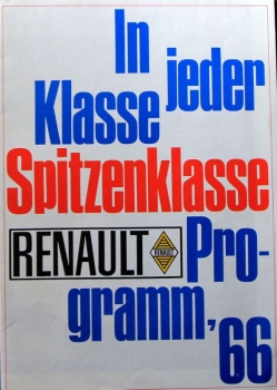 Renault Modelprogram 1966 "In jeder Klasse Spitzenklasse" Carbrochure (1287)
